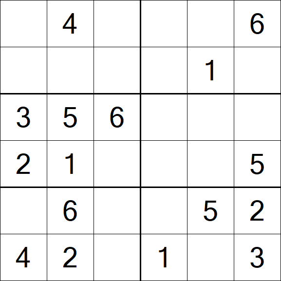 Sudoku 6x6 - Fácil