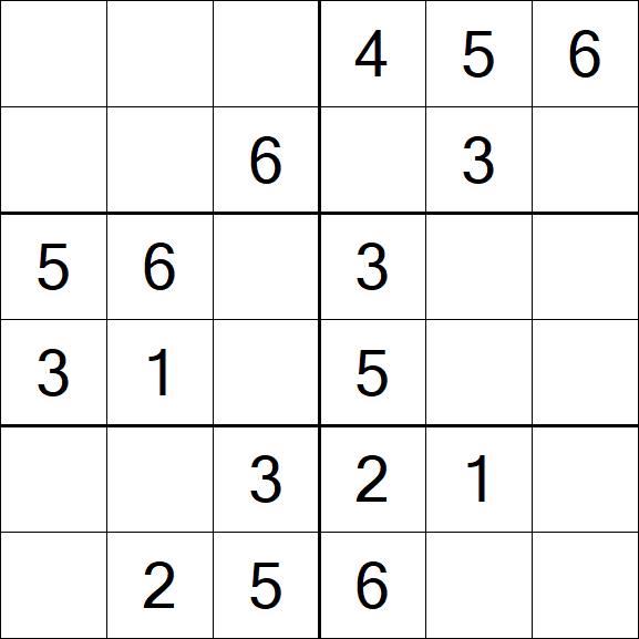 Sudoku 6x6 - Fácil