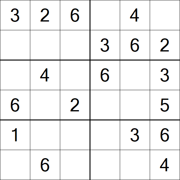 Sudoku 6x6 - Fácil