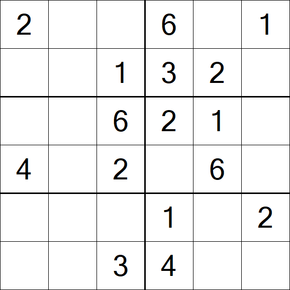 Sudoku 6x6 - Fácil