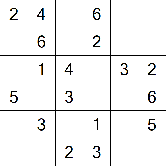 Sudoku 6x6 - Fácil