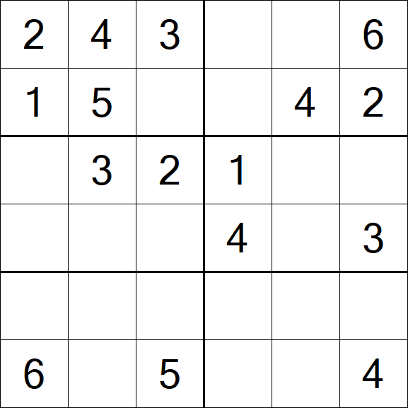Sudoku 6x6 - Fácil