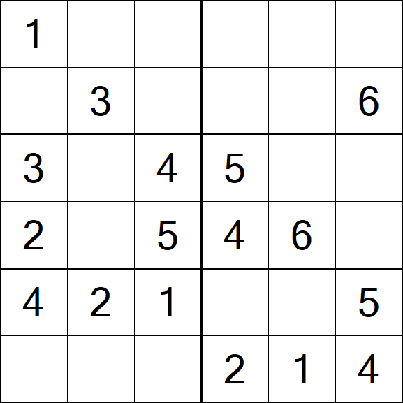 Sudoku 6x6 - Fácil