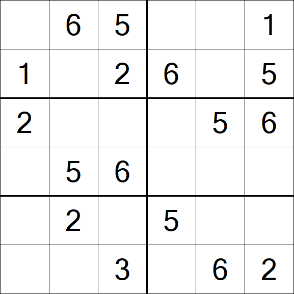 Sudoku 6x6 - Fácil