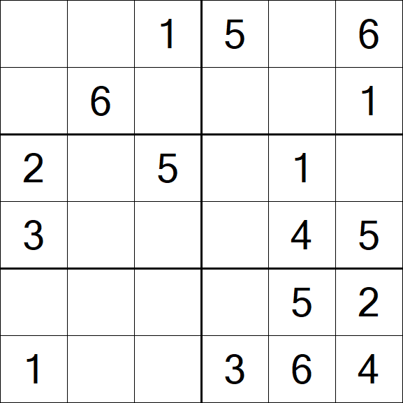 Sudoku 6x6 - Einfach