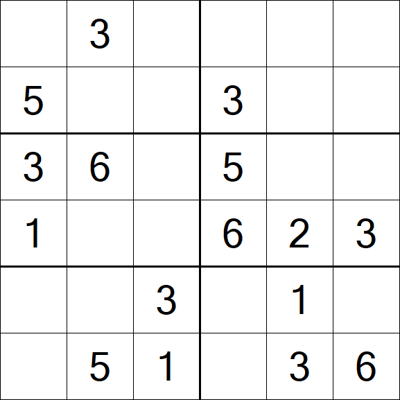 Sudoku 6x6 - Simple