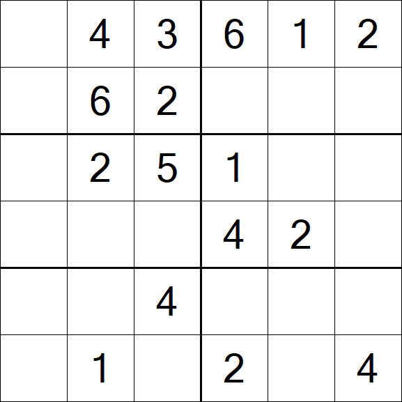 Sudoku 6x6 - Simple
