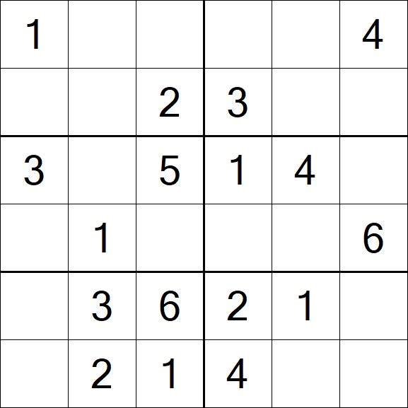 Sudoku 6x6 - Simple