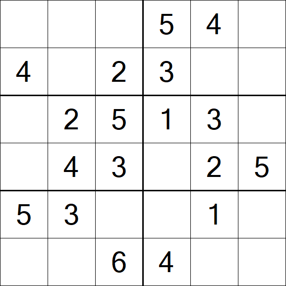 Sudoku 6x6 - Easy