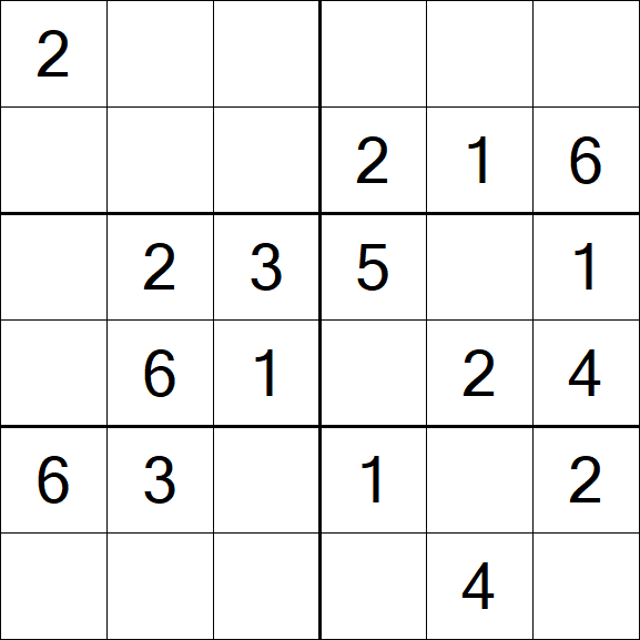Sudoku 6x6 - Simple