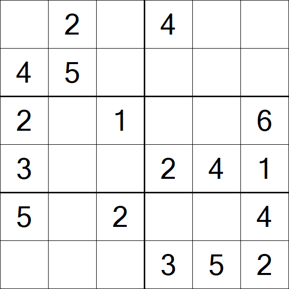Sudoku 6x6 - Simple