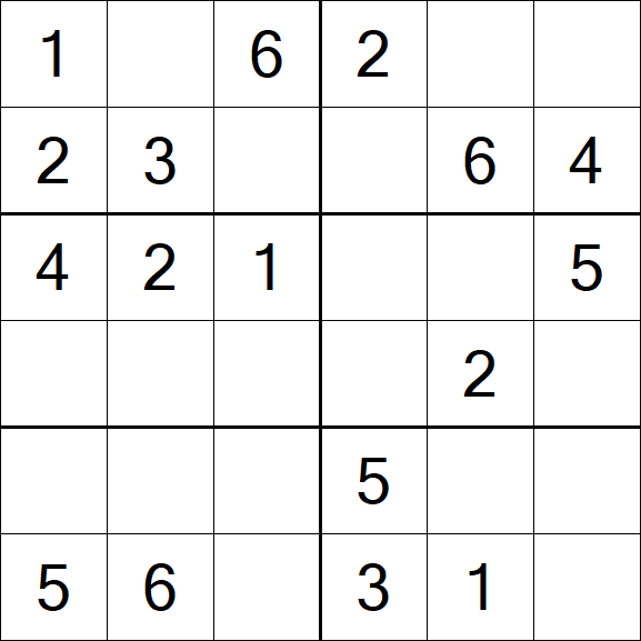 Sudoku 6x6 - Easy