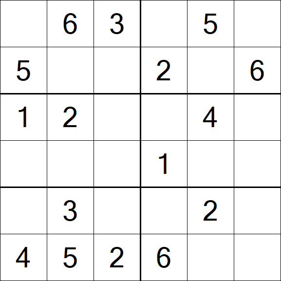 Sudoku 6x6 - Easy