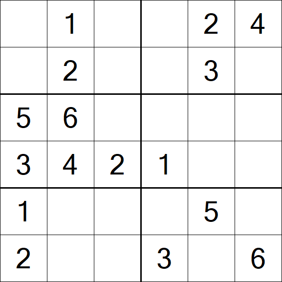 Sudoku 6x6 - Easy
