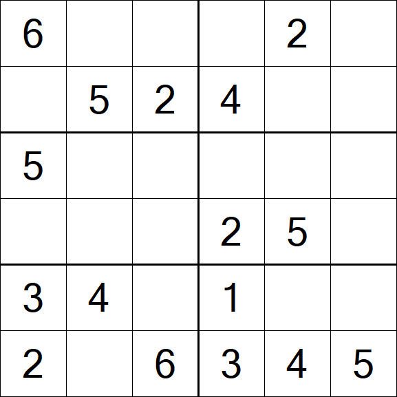 Sudoku 6x6 - Easy