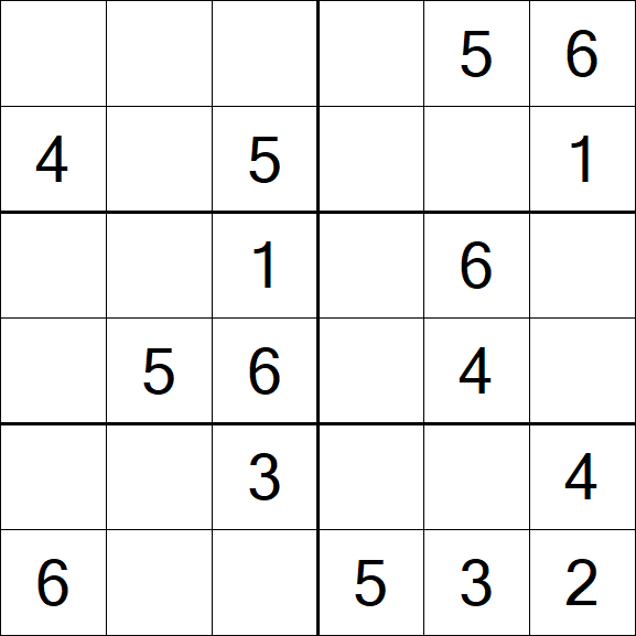 Sudoku 6x6 - Easy