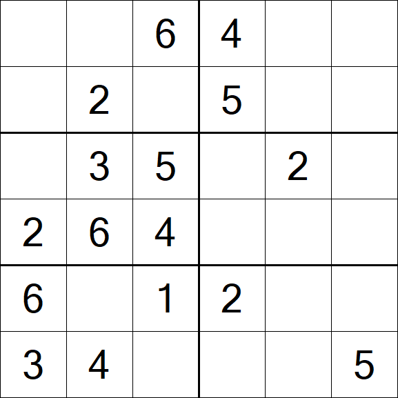 Sudoku 6x6 - Einfach
