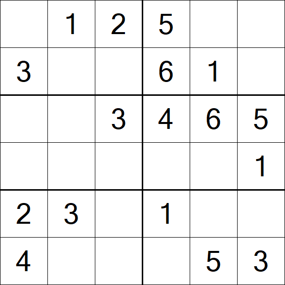 Sudoku 6x6 - Easy