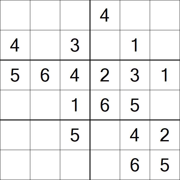 Sudoku 6x6 - Simple