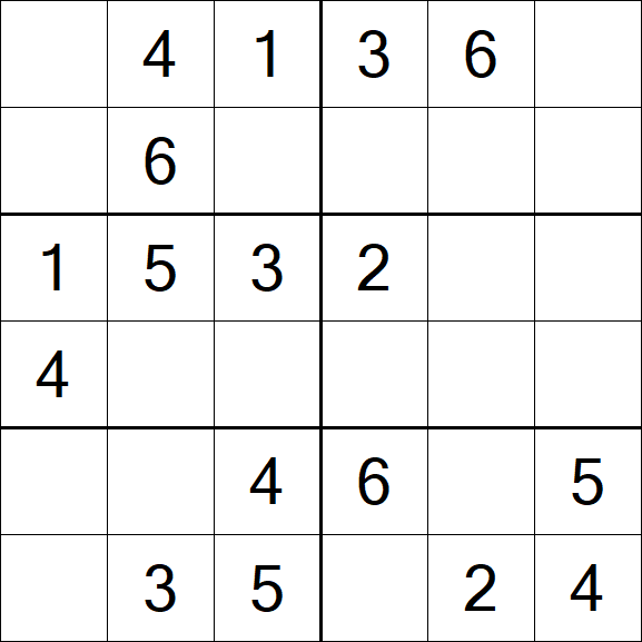 Sudoku 6x6 - Simple