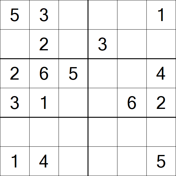 Sudoku 6x6 - Simple