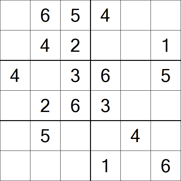 Sudoku 6x6 - Simple