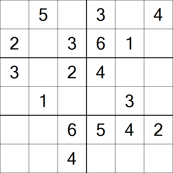 Sudoku 6x6 - Easy