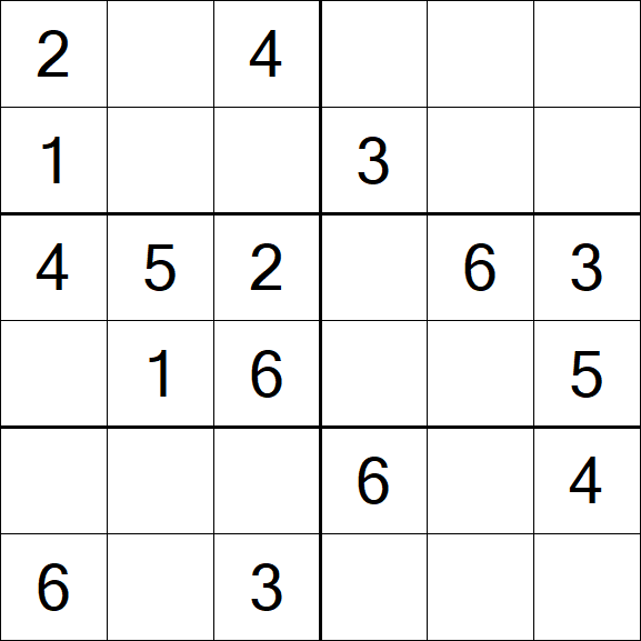 Sudoku 6x6 - Simple