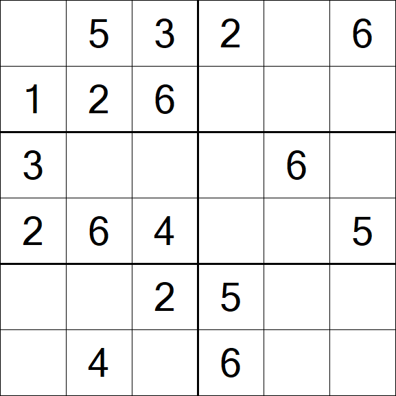 Sudoku 6x6 - Simple