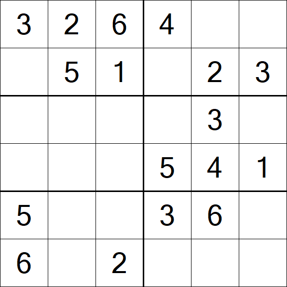 Sudoku 6x6 - Simple
