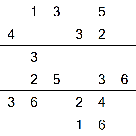 Sudoku 6x6 - Simple