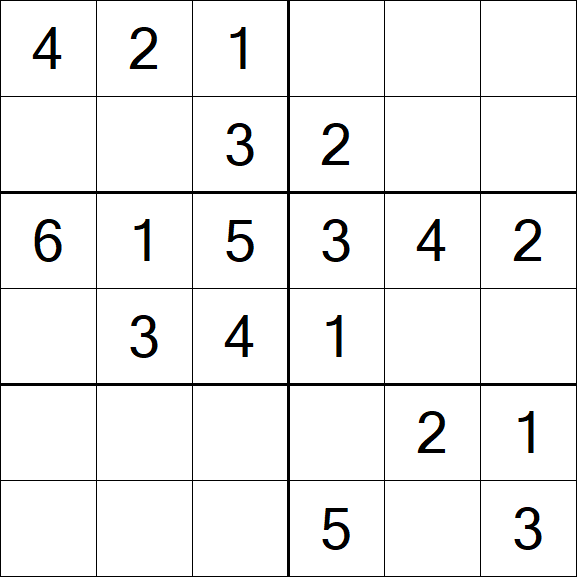 Sudoku 6x6 - Simple