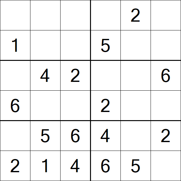 Sudoku 6x6 - Simple