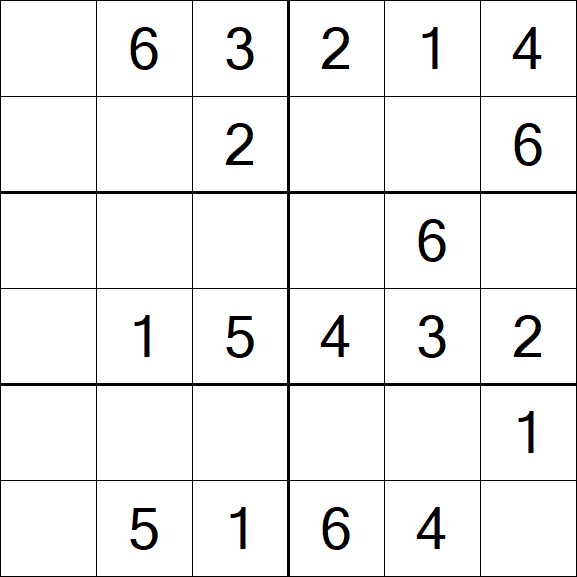 Sudoku 6x6 - Simple