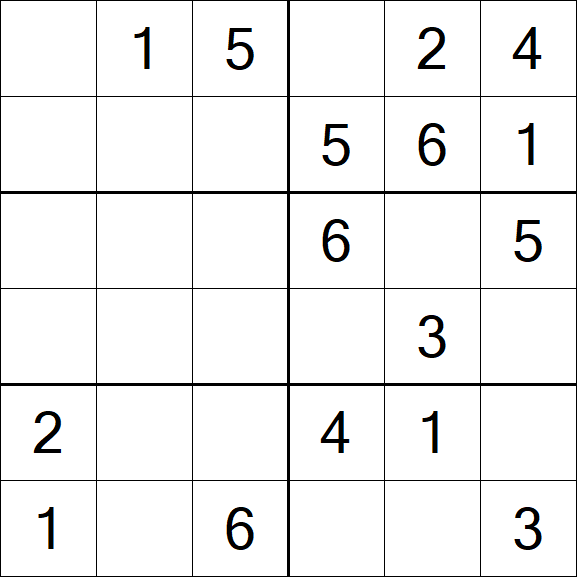Sudoku 6x6 - Simple