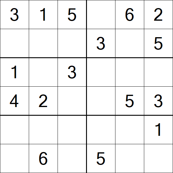Sudoku 6x6 - Simple