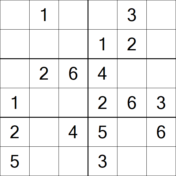 Sudoku 6x6 - Simple