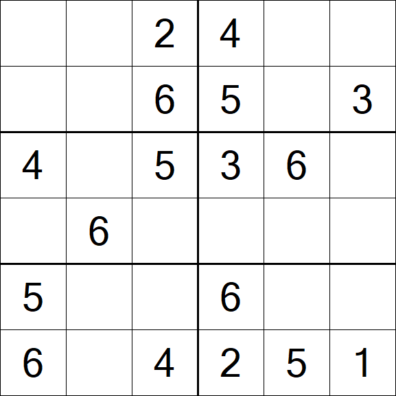 Sudoku 6x6 - Simple