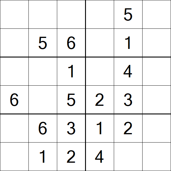 Sudoku 6x6 - Simple