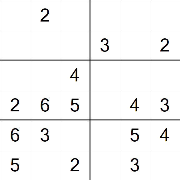 Sudoku 6x6 - Easy
