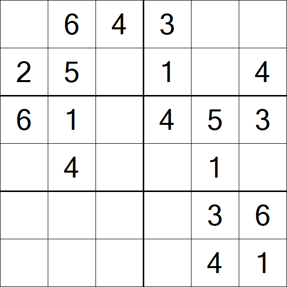 Sudoku 6x6 - Simple
