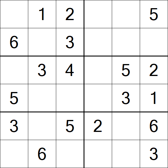 Sudoku 6x6 - Simple