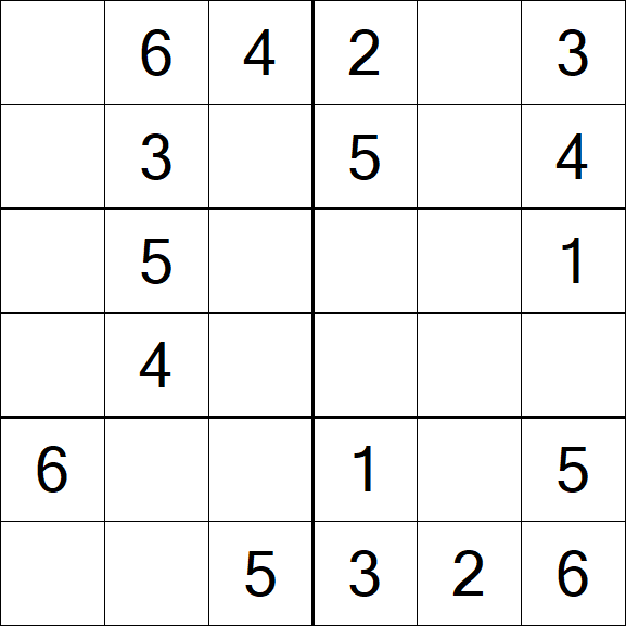 Sudoku 6x6 - Simple