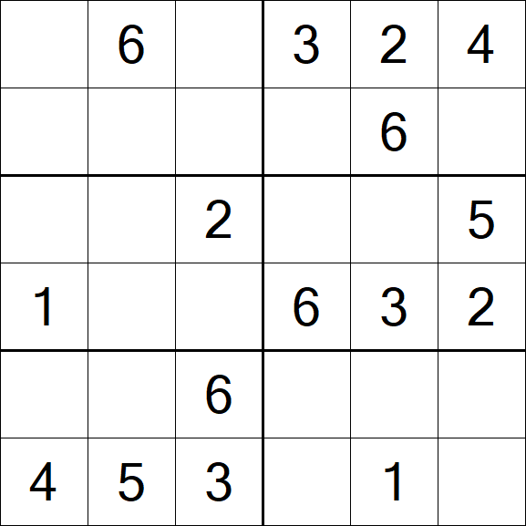 Sudoku 6x6 - Simple