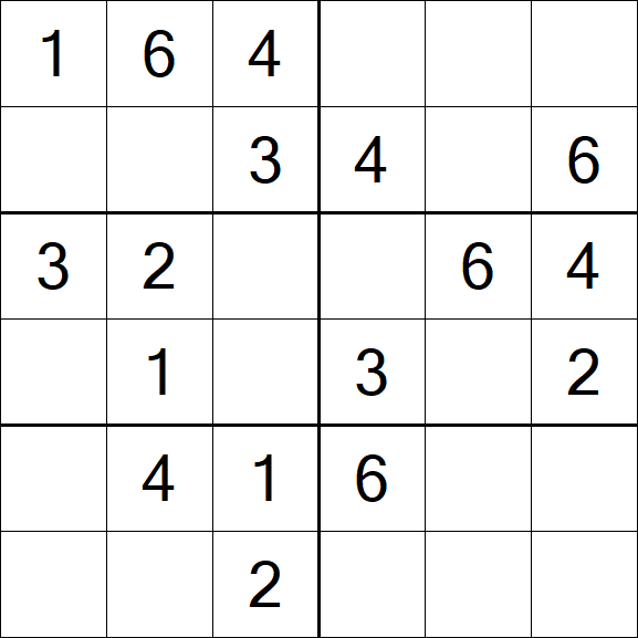 Sudoku 6x6 - Simple