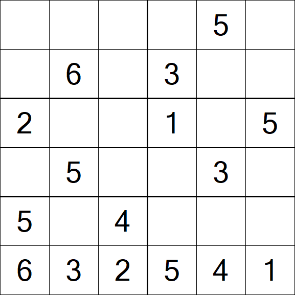 Sudoku 6x6 - Easy