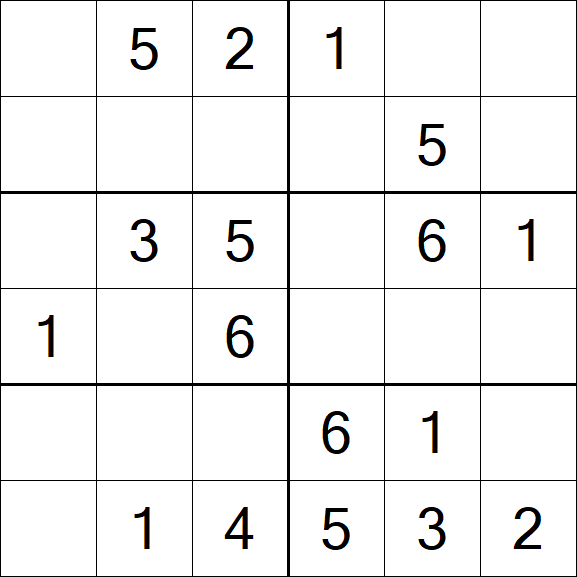 Sudoku 6x6 - Simple