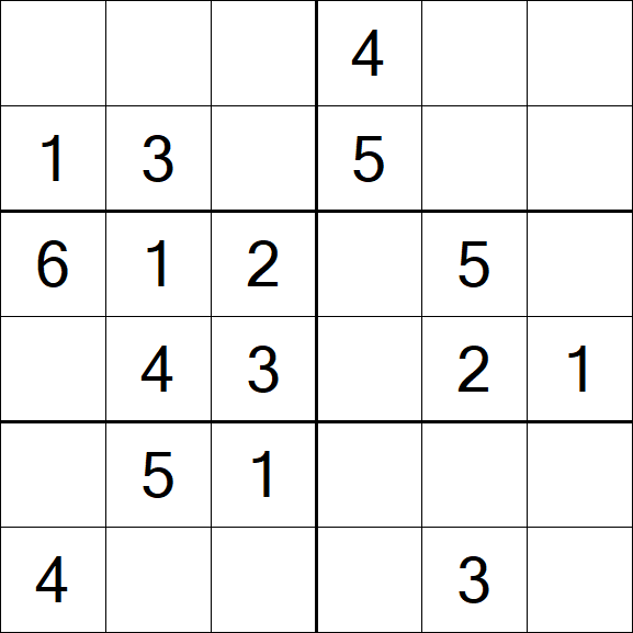 Sudoku 6x6 - Simple
