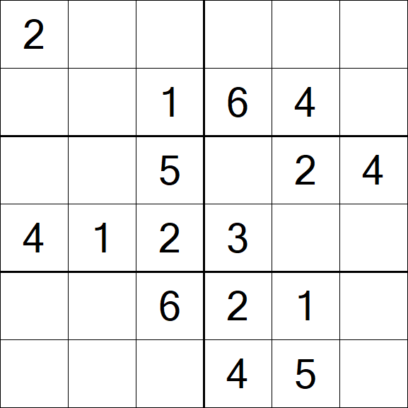 Sudoku 6x6 - Simple