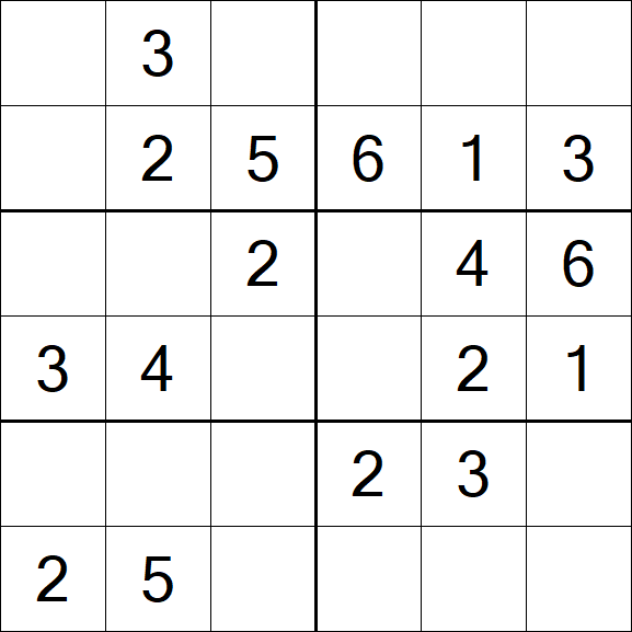 Sudoku 6x6 - Simple